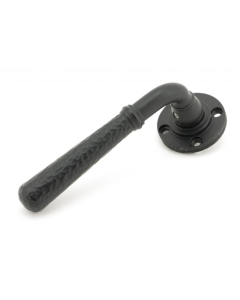 Set Matt Black Hammered Newbury Lever on Beehive rose | 45653
