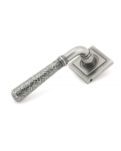 Set Pewter Hammered Newbury Lever on Square rose | 45658