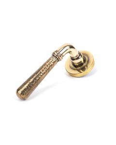 Set Aged Brass Hammered Newbury Lever on Plain rose | 46069 | 50037