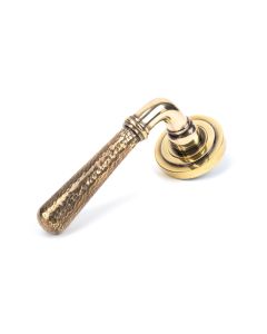 Set Aged Brass Hammered Newbury Lever on Art Deco rose | 46070 | 50038
