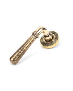 Set Aged Brass Hammered Newbury Lever on Beehive rose | 46071 | 50039