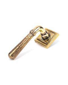 Set Aged Brass Hammered Newbury Lever on Square rose | 46072 | 50040