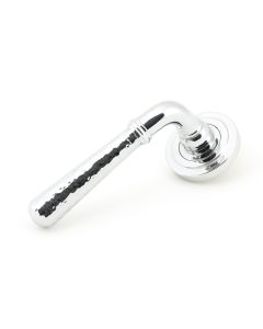 Set Polished Chrome Hammered Newbury Lever on Art Deco rose | 46074 | 50042