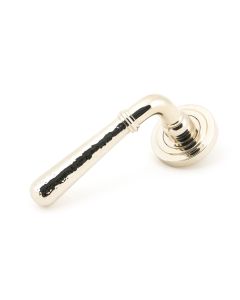 Set Polished Nickel Hammered Newbury Lever on Art Deco rose | 46078 | 50046
