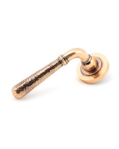 Set Polished Bronze Hammered Newbury Lever on Plain rose | 46085 | 50053
