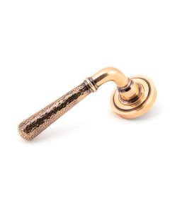 Set Polished Bronze Hammered Newbury Lever on Art Deco rose | 46086 | 50054