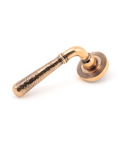 Set Polished Bronze Hammered Newbury Lever on Beehive rose | 46087 | 50055