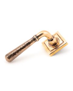 Set Polished Bronze Hammered Newbury Lever on Square rose |  46088 | 50056