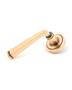 Set Polished Bronze Avon Round Lever on Art Deco rose | 46094 | 50062