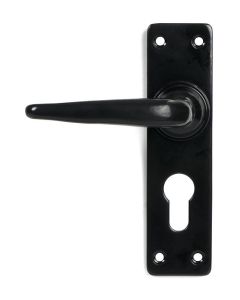 Black Smooth Lever Euro Lock Set | 46577