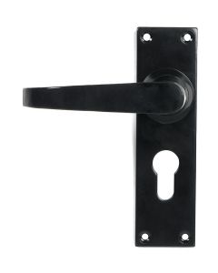 Black Deluxe Lever Euro Lock Set | 46578