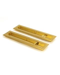 Polished Brass 250mm Art Deco Rectangular Flush Pull - Privacy | 47162