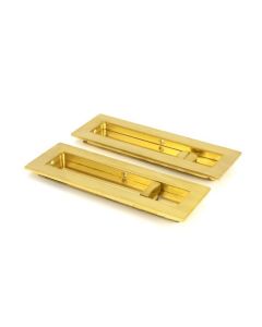 Polished Brass 175mm Plain Rectangular Flush Pull - Privacy | 47163