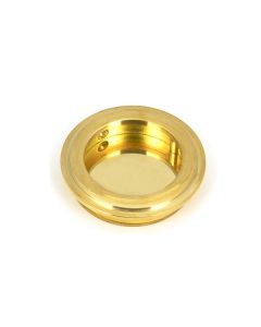 Polished Brass 60mm Art Deco Round Flush Pull Handle | 47165