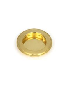 Polished Brass 75mm Art Deco Round Flush Pull Handle | 47166