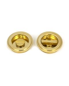 Polished Brass 60mm Art Deco Round Flush Pull Handle - Privacy | 47169