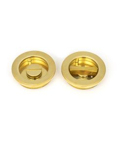Polished Brass 60mm Plain Round Flush Pull Handle - Privacy | 47171