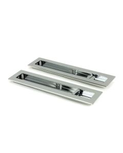 Polished Chrome 250mm Plain Rectangular Flush Pull - Privacy | 47182