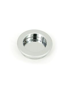 Polished Chrome 60mm Plain Round Flush Pull Handle | 47185