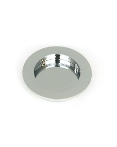Polished Chrome 75mm Plain Round Flush Pull Handle | 47186