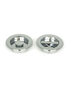 Polished Chrome 75mm Art Deco Round Flush Pull Handle - Privacy | 47188