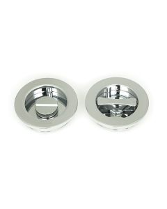 Polished Chrome 60mm Plain Round Flush Pull Handle - Privacy | 47189