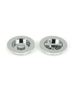 Polished Chrome 75mm Plain Round Flush Pull Handle - Privacy | 47190