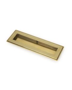 Aged Brass 175mm Art Deco Rectangular Flush Pull Handle | 48300