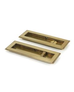 Aged Brass 175mm Art Deco Rectangular Flush Pull - Privacy | 48308