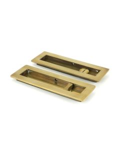 Aged Brass 175mm Plain Rectangular Flush Pull - Privacy | 48314