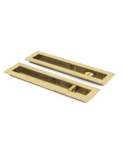 Aged Brass 250mm Plain Rectangular Flush Pull - Privacy | 48315