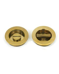 Aged Brass 60mm Plain Round Flush Pull Handle - Privacy | 48330