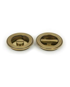 Aged Brass 75mm Plain Round Flush Pull Handle - Privacy | 48331