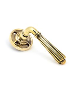 Aged Brass Hinton Lever on rose | 50081