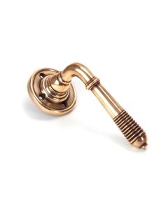 Polished Bronze Reeded Lever on rose | 50090