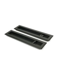 Aged Bronze 250mm Art Deco Rectangular Flush Pull - Privacy | 50121