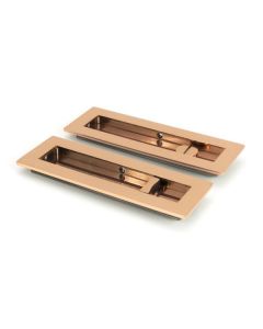 Polished Bronze 175mm Plain Rectangular Flush Pull - Privacy | 50140