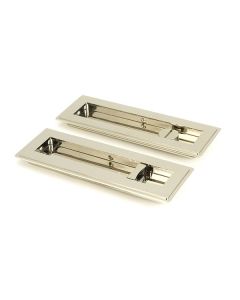 Polished Nickel 175mm Art Deco Rectangular Flush Pull - Privacy | 50156