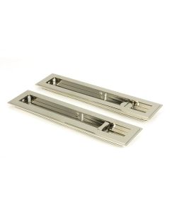 Polished Nickel 250mm Art Deco Rectangular Flush Pull - Privacy | 50157
