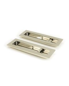 Polished Nickel 175mm Plain Rectangular Flush Pull - Privacy | 50158