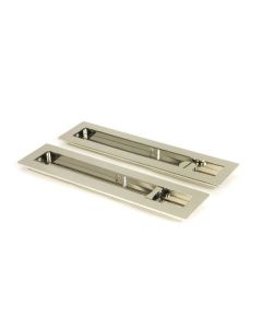 Polished Nickel 250mm Plain Rectangular Flush Pull - Privacy | 50159