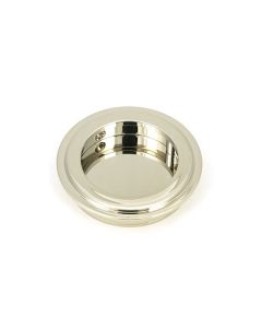 Polished Nickel 60mm Art Deco Round Flush Pull Handle | 50160