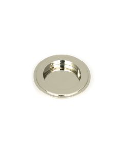 Polished Nickel 75mm Art Deco Round Flush Pull Handle | 50161