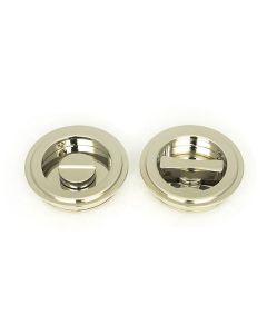 Polished Nickel 60mm Art Deco Round Flush Pull Handle - Privacy | 50164