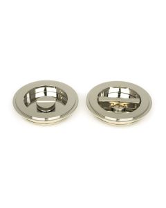 Polished Nickel 75mm Art Deco Round Flush Pull Handle - Privacy | 50165