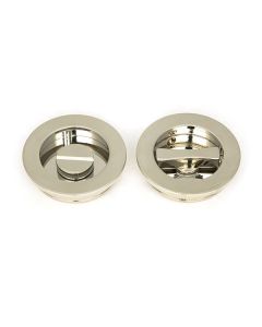 Polished Nickel 60mm Plain Round Flush Pull Handle - Privacy | 50166
