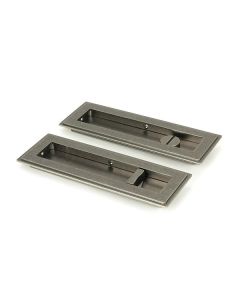 Pewter 175mm Art Deco Rectangular Flush Pull - Privacy | 50174