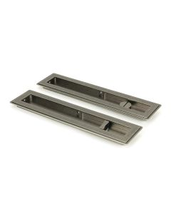 Pewter 250mm Art Deco Rectangular Flush Pull - Privacy | 50175