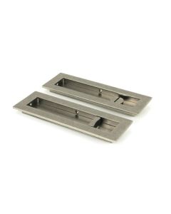 Pewter 175mm Plain Rectangular Flush Pull - Privacy | 50176
