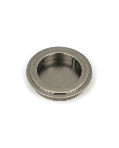 Pewter 60mm Art Deco Round Flush Pull Handle | 50178